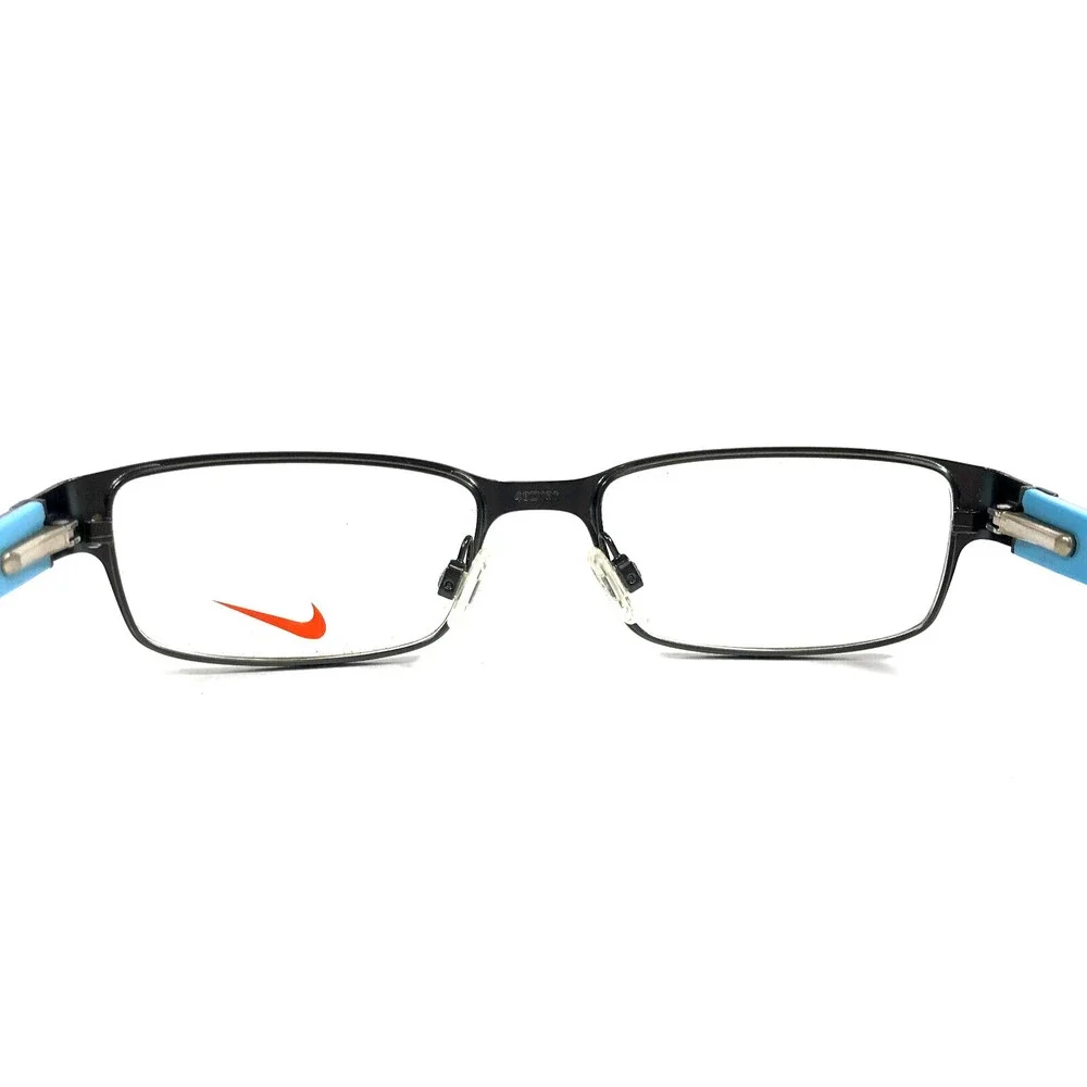 Nike Kids Eyeglasses Frame 5567 307 Gunmetal Gray Black Blue Rectangle 48-16-130